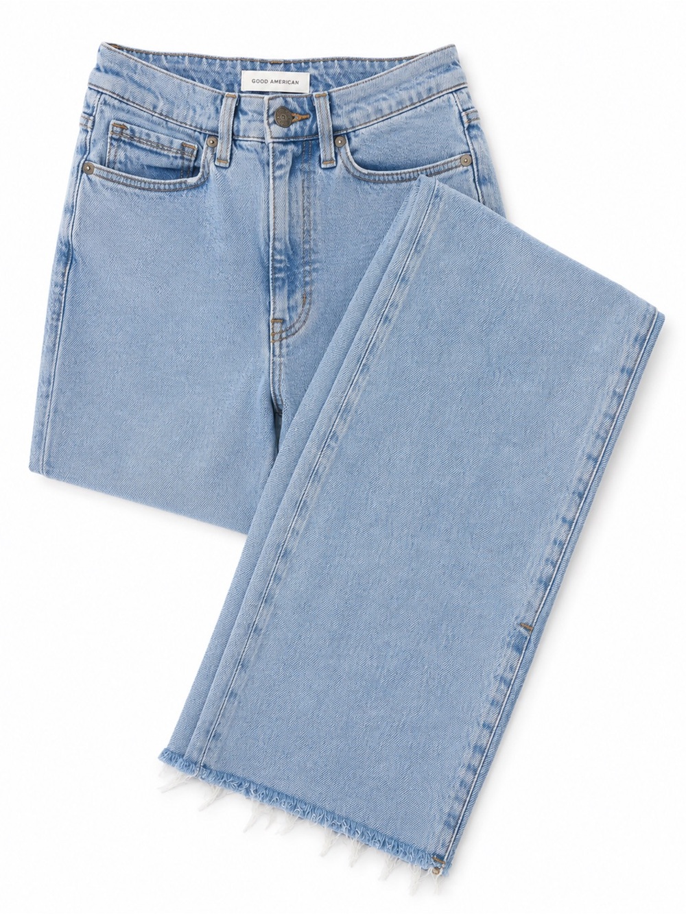 Good American Light Blue High-Rise Straight Jeans